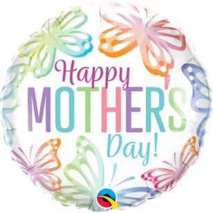 Happy Mother's Day Pastel Butterflies Balloon